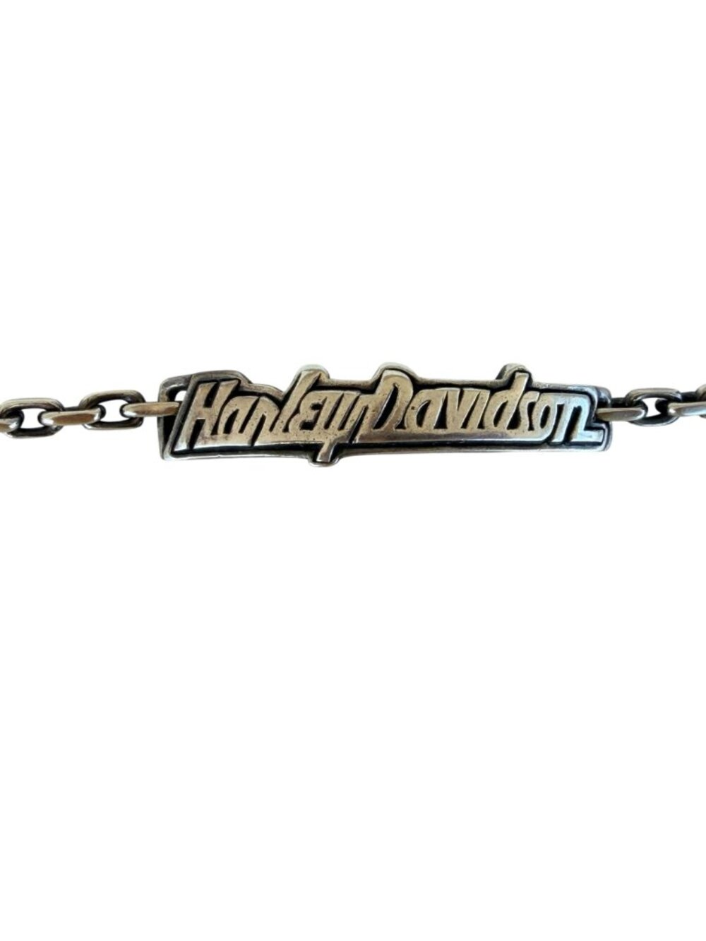 Vintage Harley-Davidson Name 925 Sterling Silver Logo Chain Bracelet 19g - Picture 2 of 7